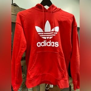 Bright red Adidas hoodie